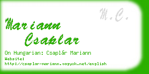mariann csaplar business card